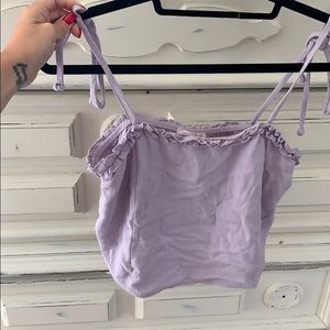 Lavender crop top. Tie on straps